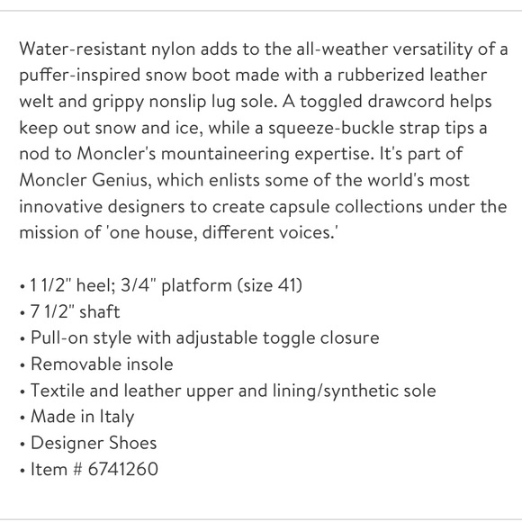 MONCLER • Genius 4 HYKE Boot unisex size womens 39 - Picture 8 of 16